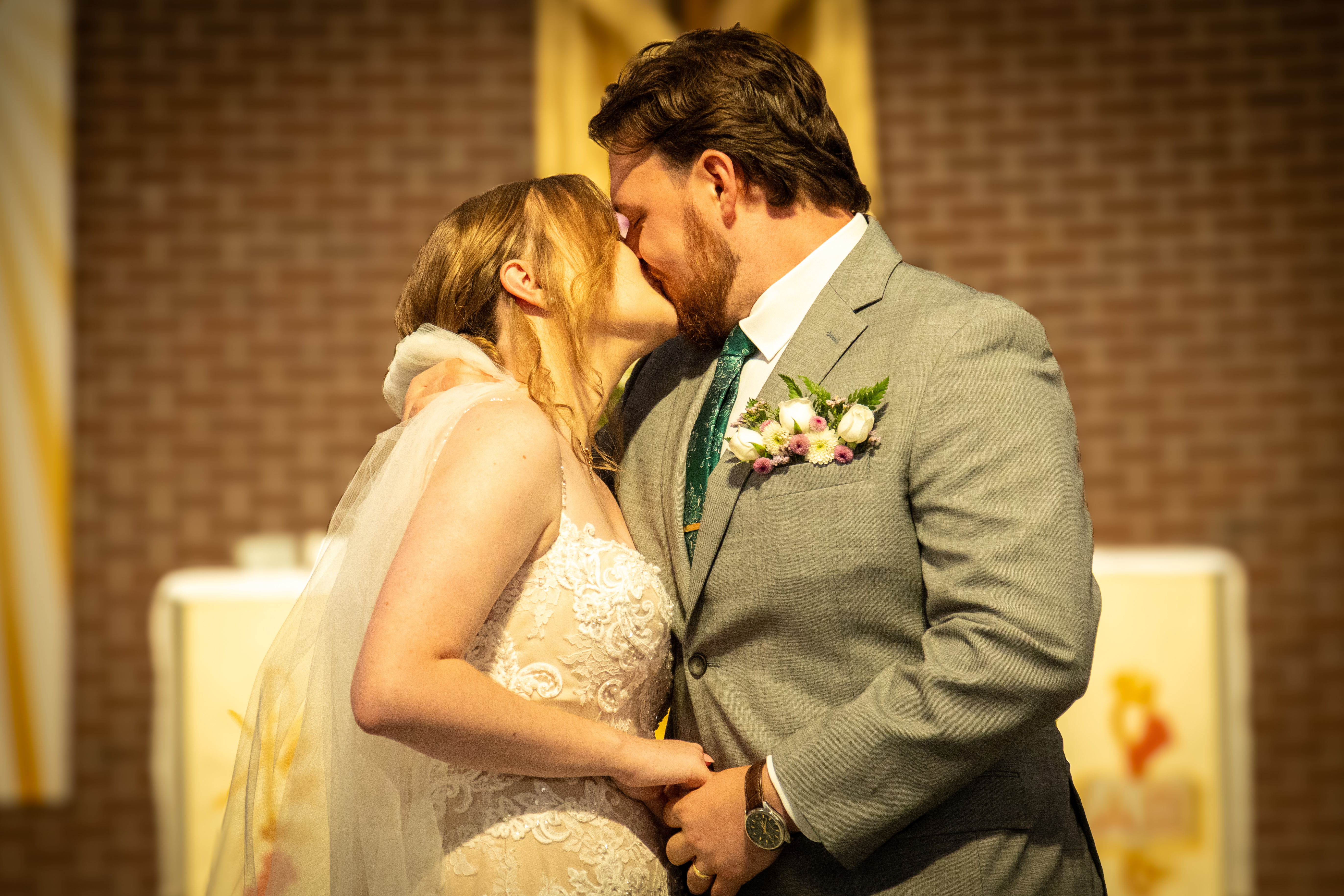Bride and groom first look